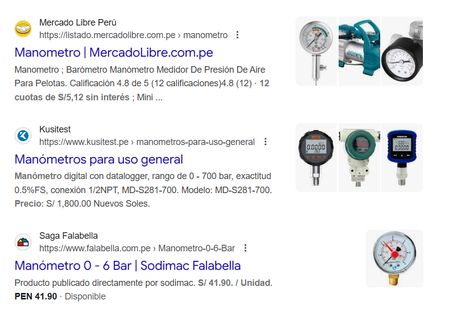 manometros precio