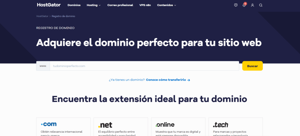 Adquirir un domincio en HostGator